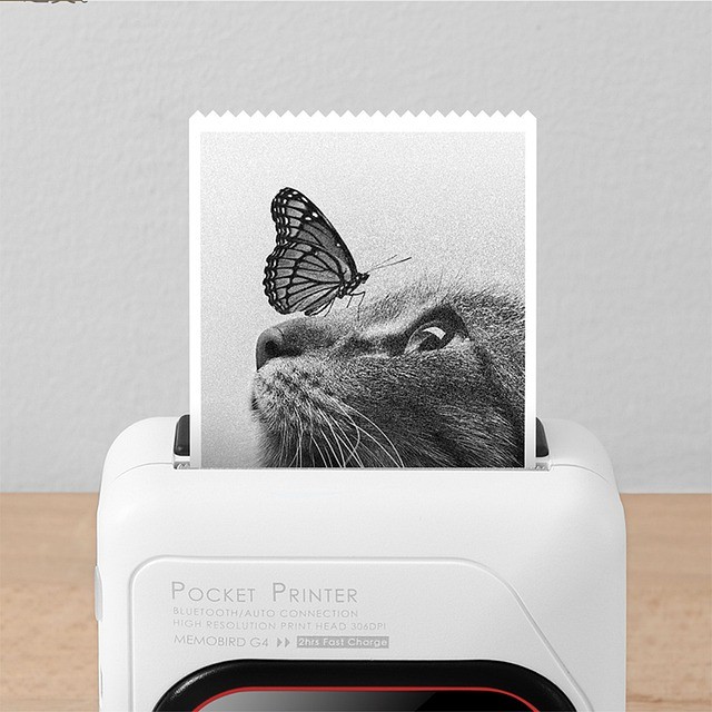 pocket white printer with photo