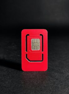 red and white sim card
