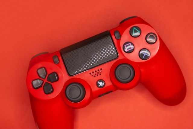 red ps4 gamepad